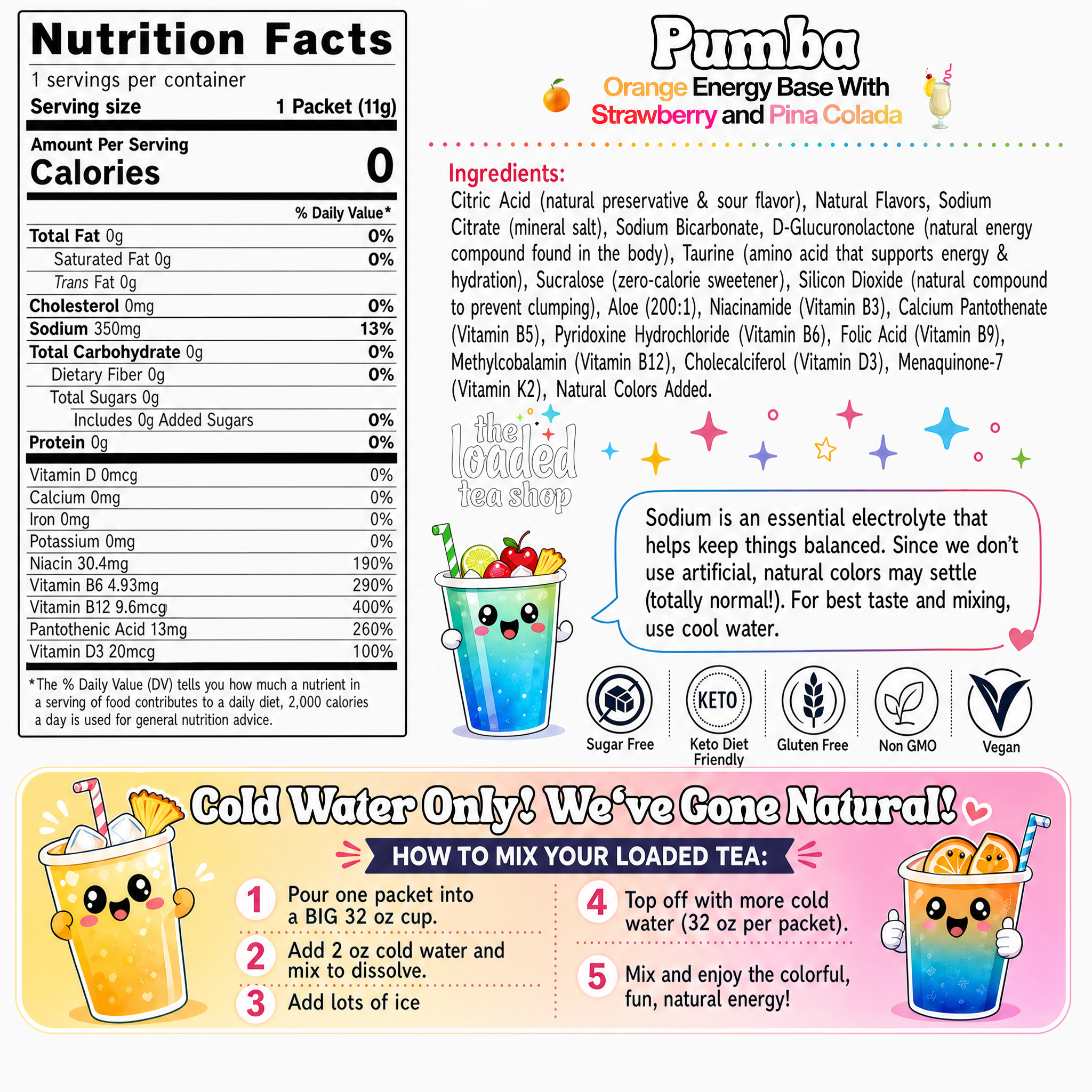 Pumba Caffeine-Free Tea | Tropical Flavor - Flavor Moment Daily