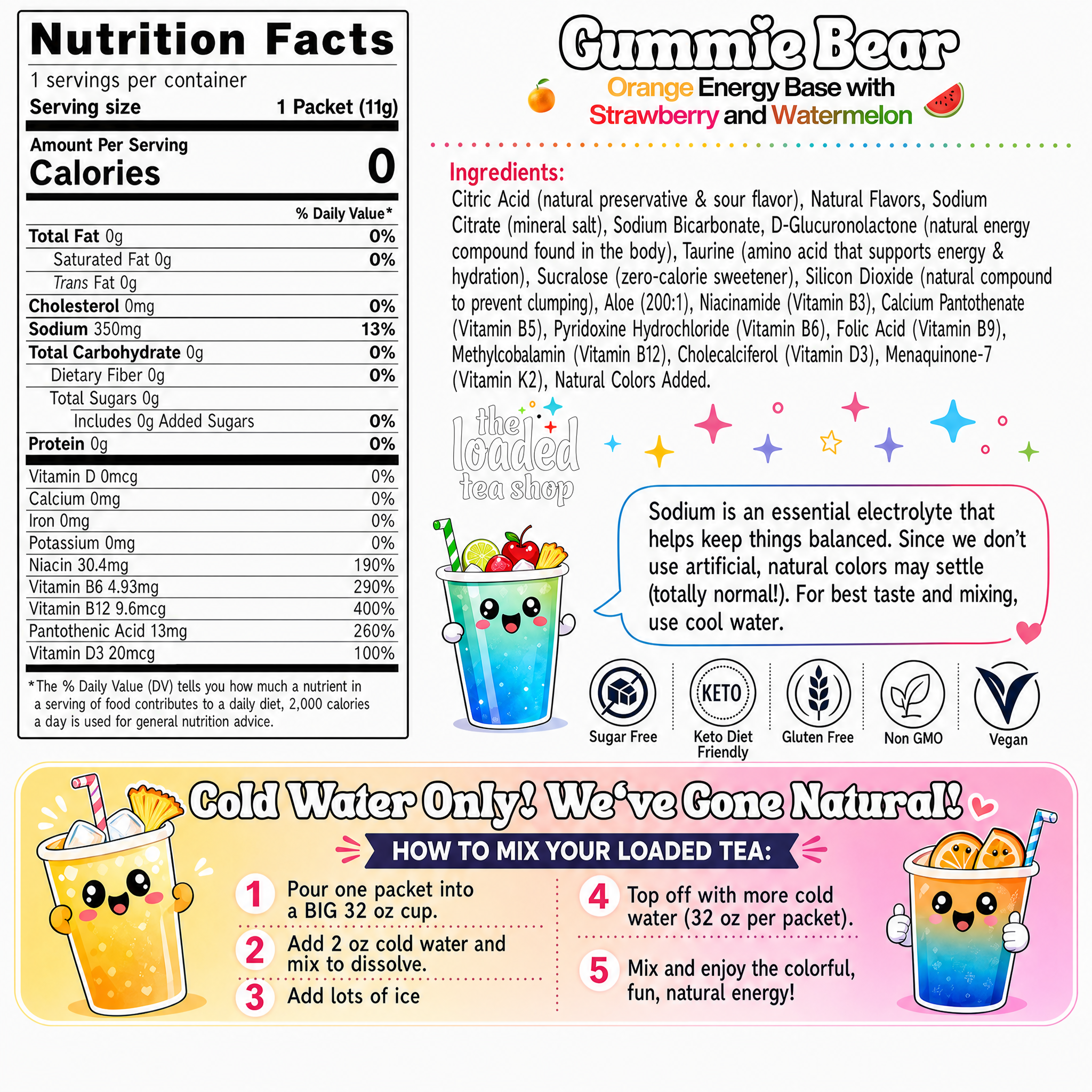 400 Case Gummie Bear (Caffeine-Free) - Tea with Flavor